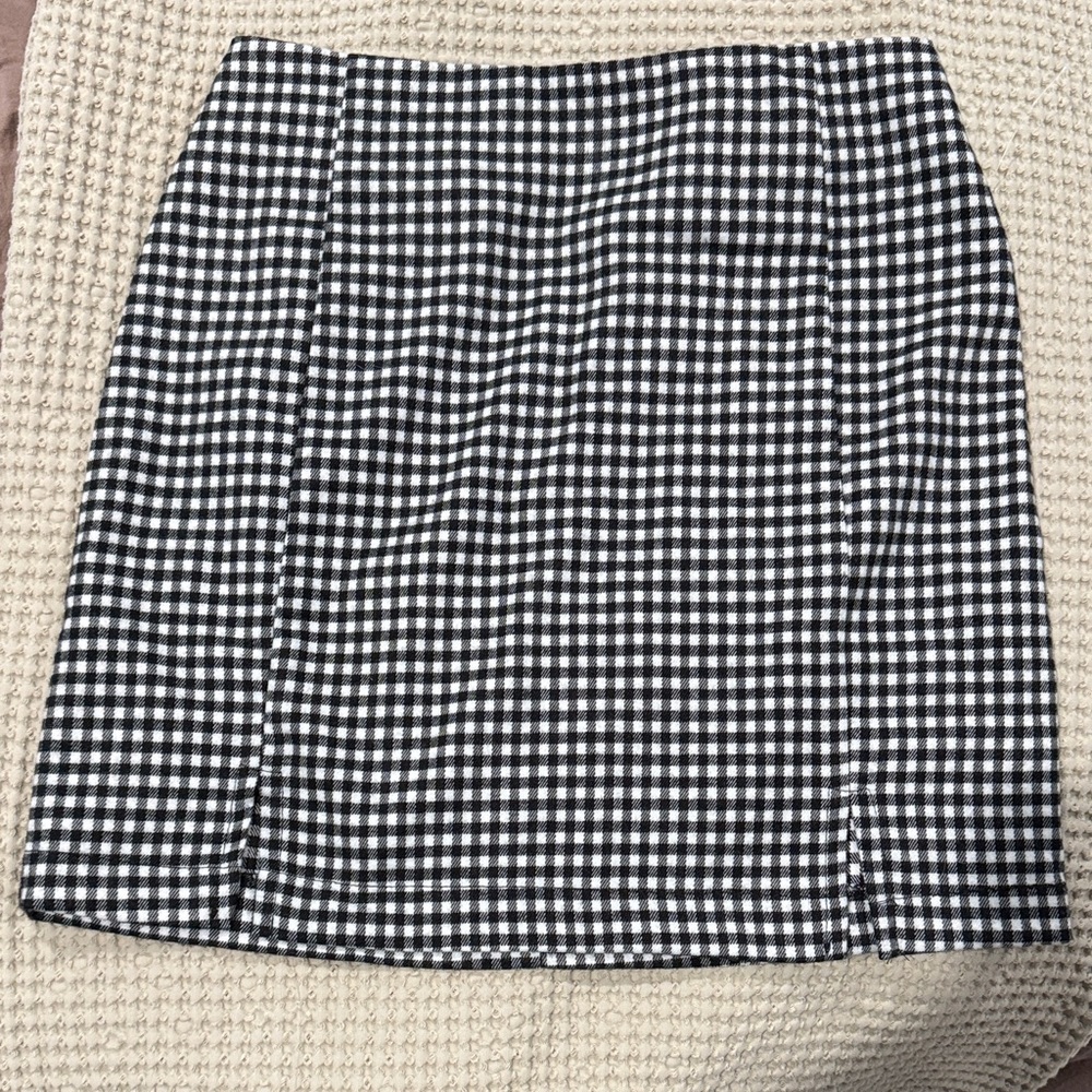 Eyeshadow Black & White Gingham Mini Skirt